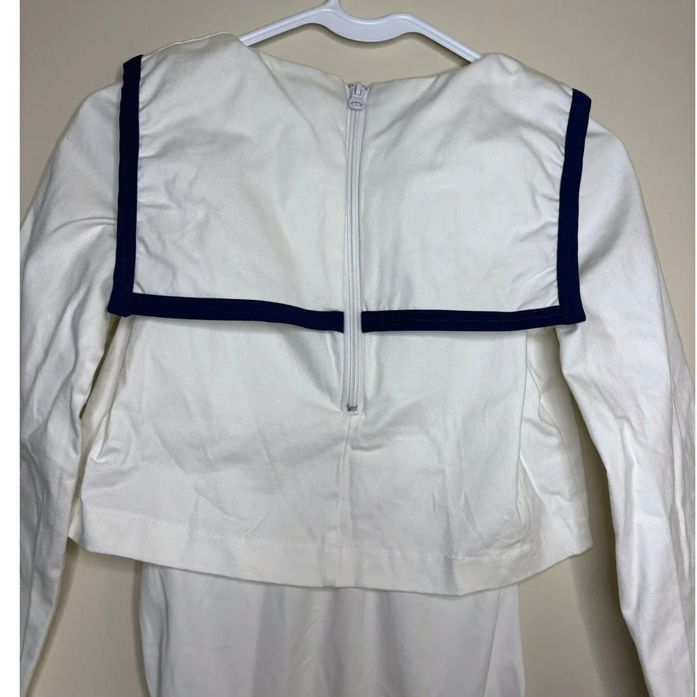 Weissman Bon Voyage Kids Large LC‎ Sailor Dance Leotard Costume Sequin Bow Navy